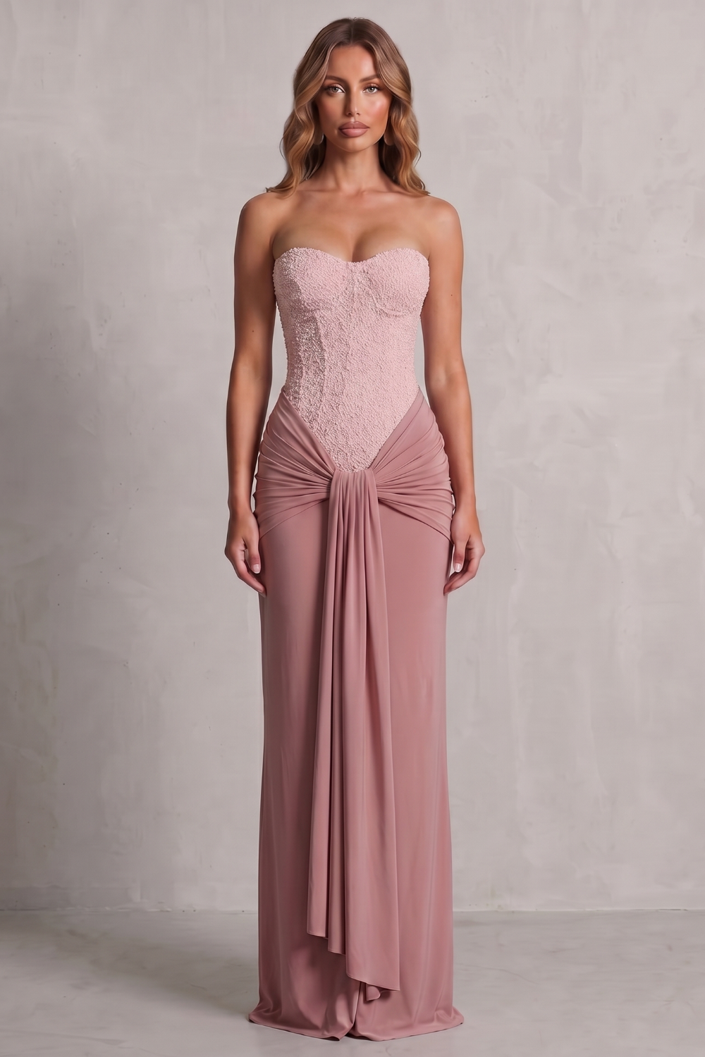 Draped Satin Elegance Maxi Dress