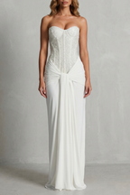 Draped Satin Elegance Maxi Dress