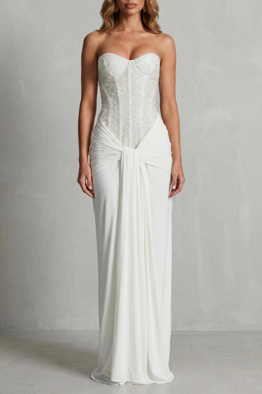 Draped Satin Elegance Maxi Dress