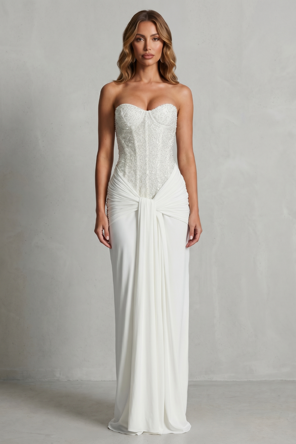 Draped Satin Elegance Maxi Dress