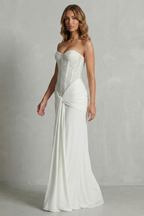 Draped Satin Elegance Maxi Dress