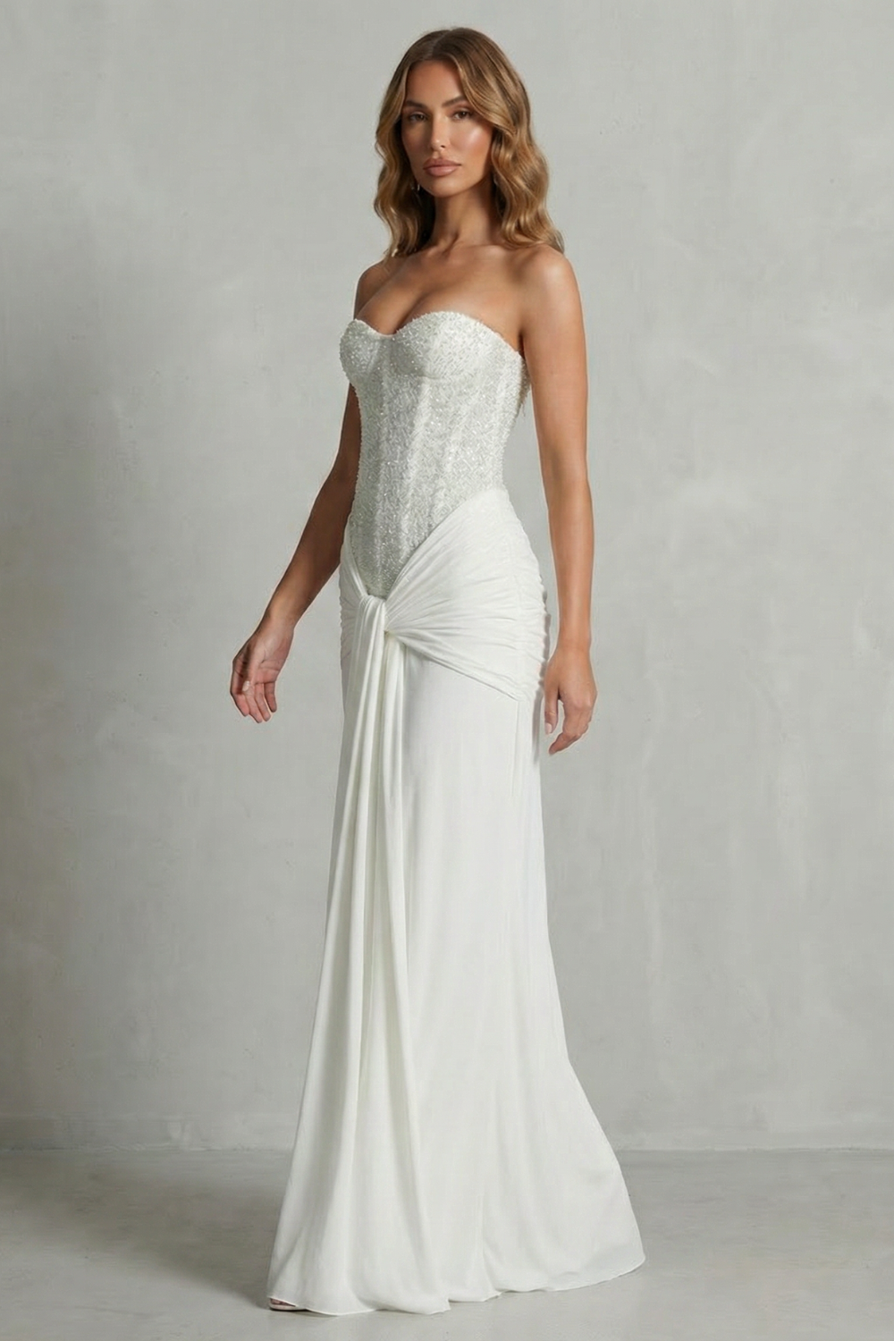 Draped Satin Elegance Maxi Dress