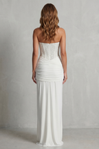 Draped Satin Elegance Maxi Dress