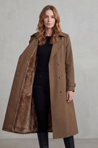 Carletta – Faux fur-lined trench – Double-breasted winter coat