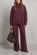 Folded Collar Charm Knit Lounge Set