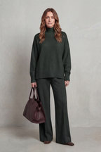 Folded Collar Charm Knit Lounge Set