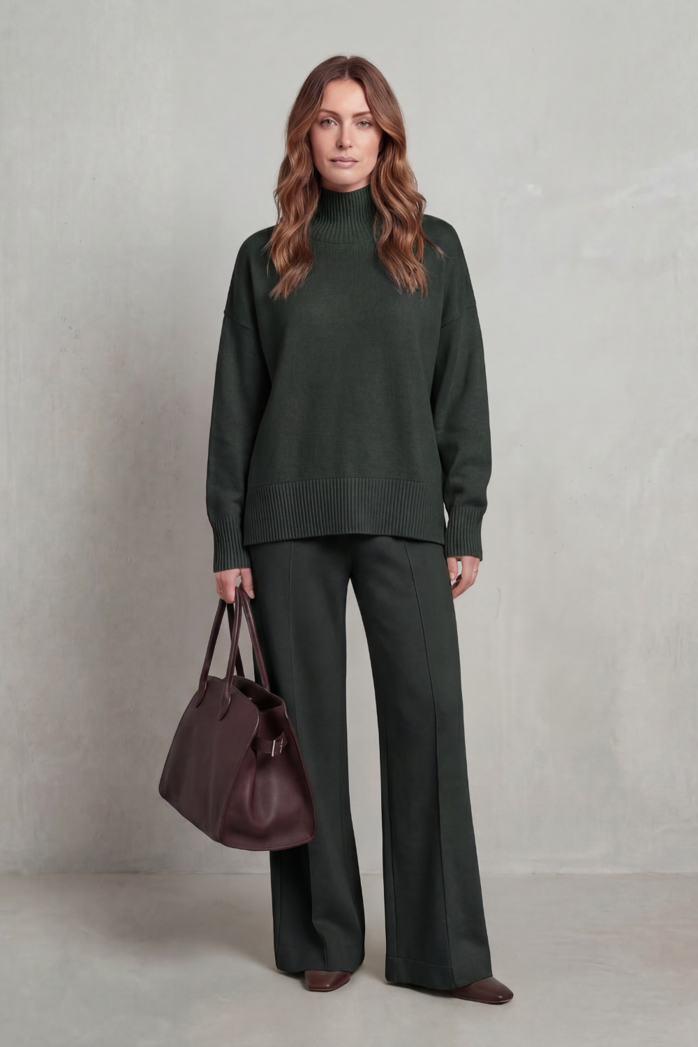 Folded Collar Charm Knit Lounge Set