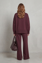 Folded Collar Charm Knit Lounge Set