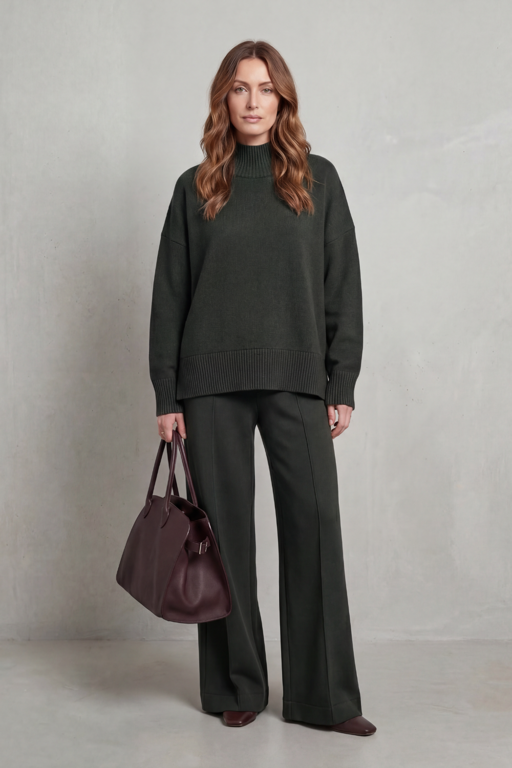 Folded Collar Charm Knit Lounge Set