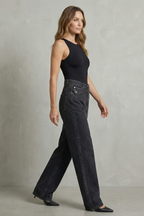 Asymmetrical Closure Straight-leg Jeans