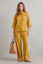 Relaxed Linen-inspired Style Trouser Set