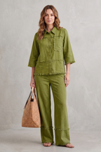 Relaxed Linen-inspired Style Trouser Set