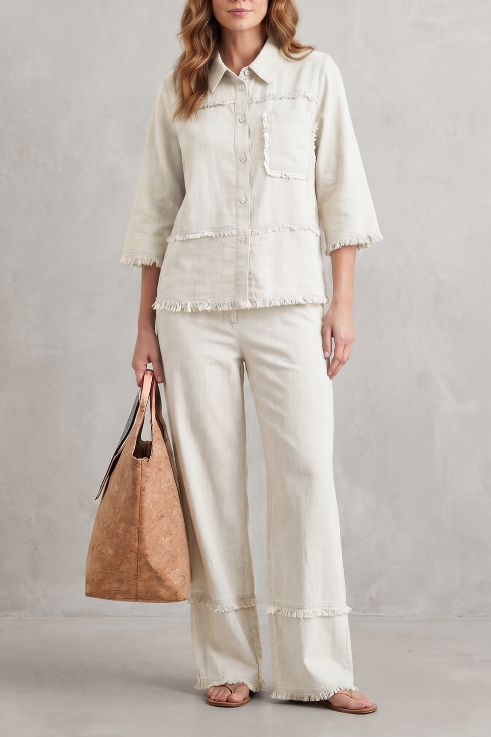 Relaxed Linen-inspired Style Trouser Set
