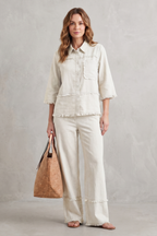 Relaxed Linen-inspired Style Trouser Set