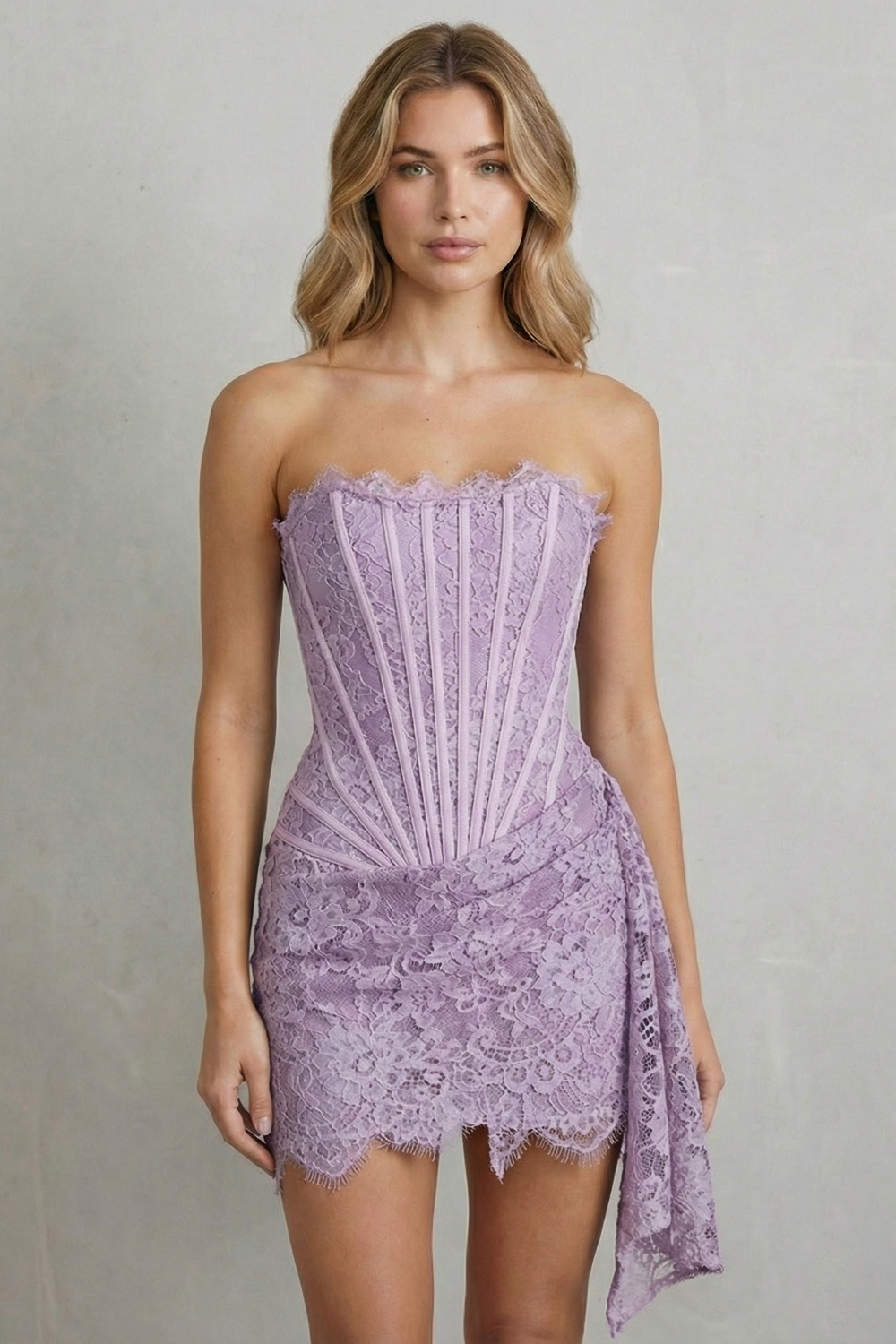 Sculpted Lace Elegance Corset Mini Dress
