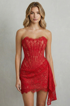 Sculpted Lace Elegance Corset Mini Dress