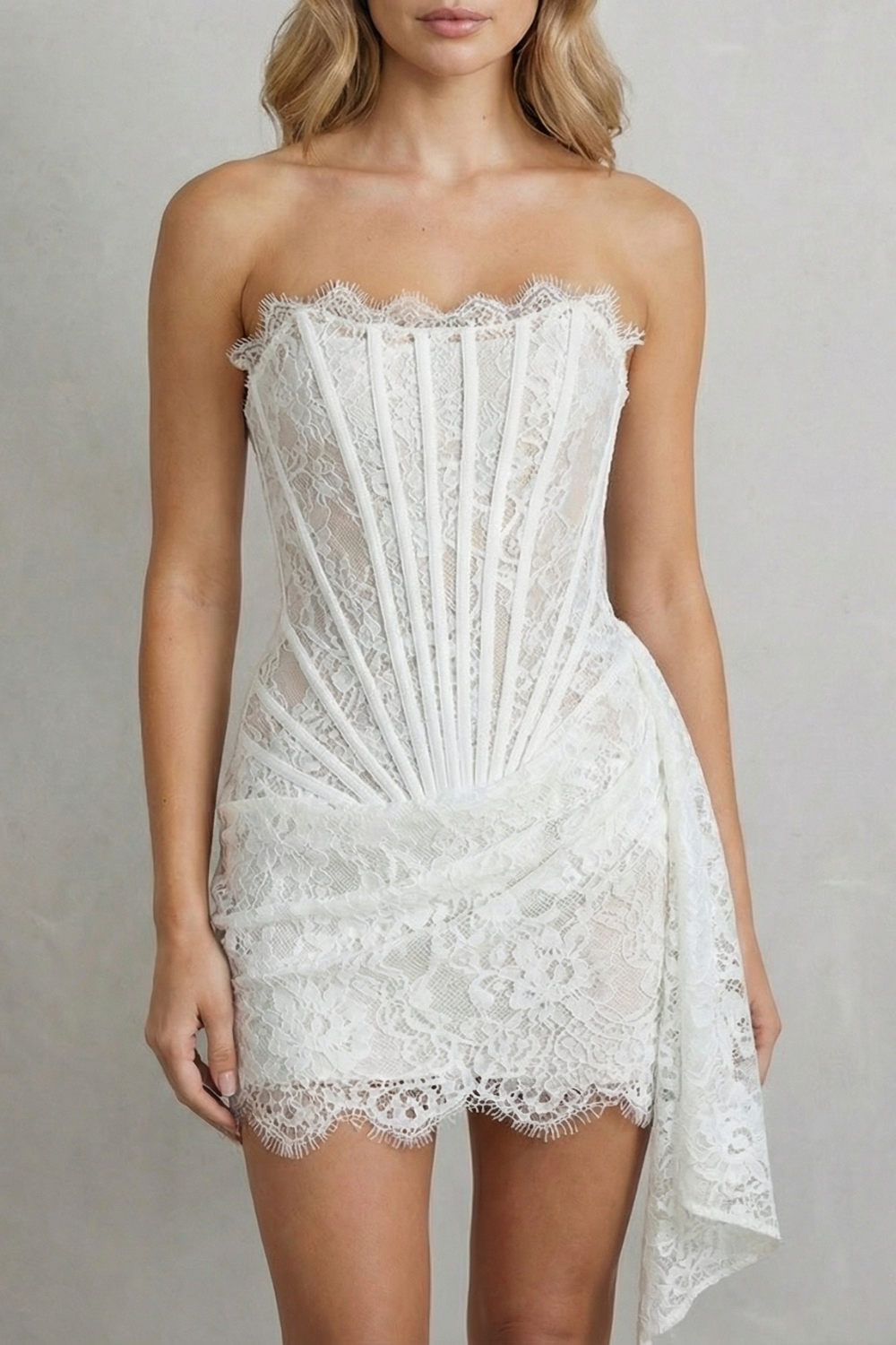 Sculpted Lace Elegance Corset Mini Dress