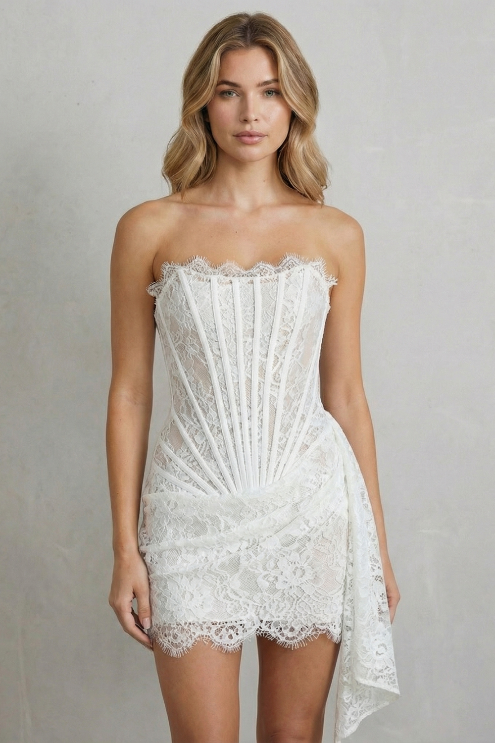 Sculpted Lace Elegance Corset Mini Dress