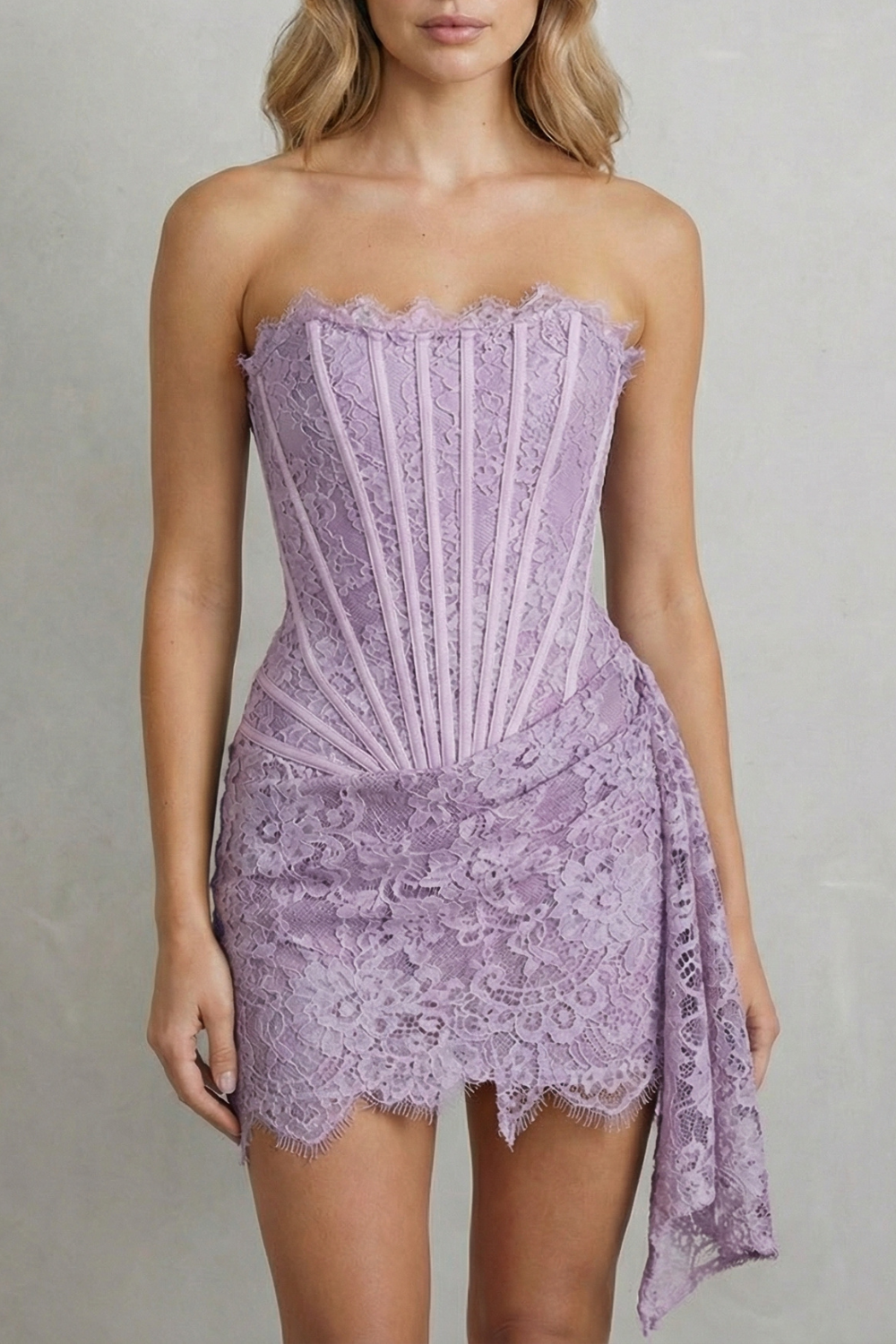 Sculpted Lace Elegance Corset Mini Dress