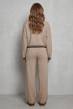 Contrast Trim Knit Loungewear Set