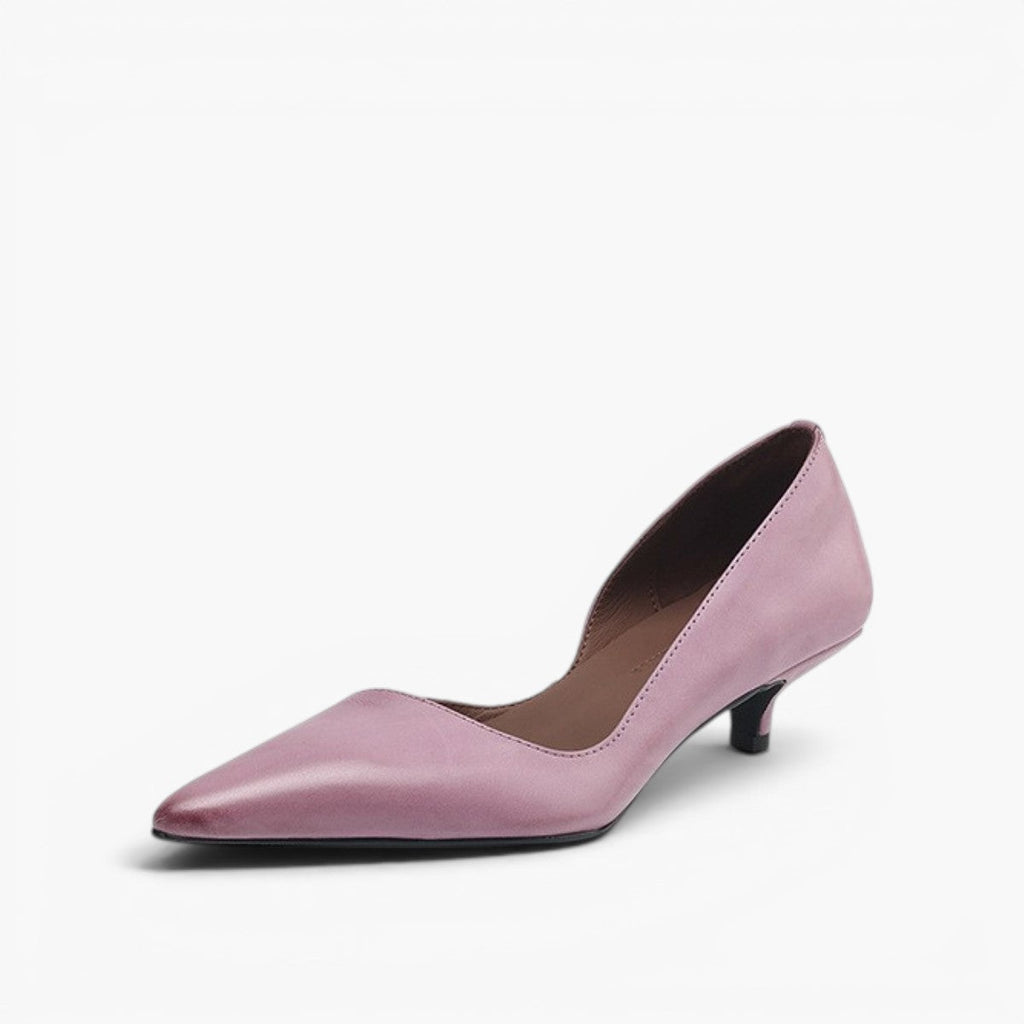Orlisse Leather Kitten Heel Pumps