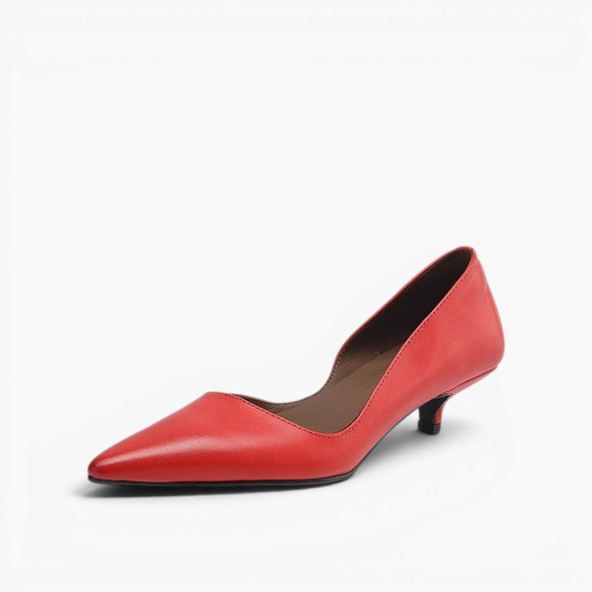 Orlisse Leather Kitten Heel Pumps