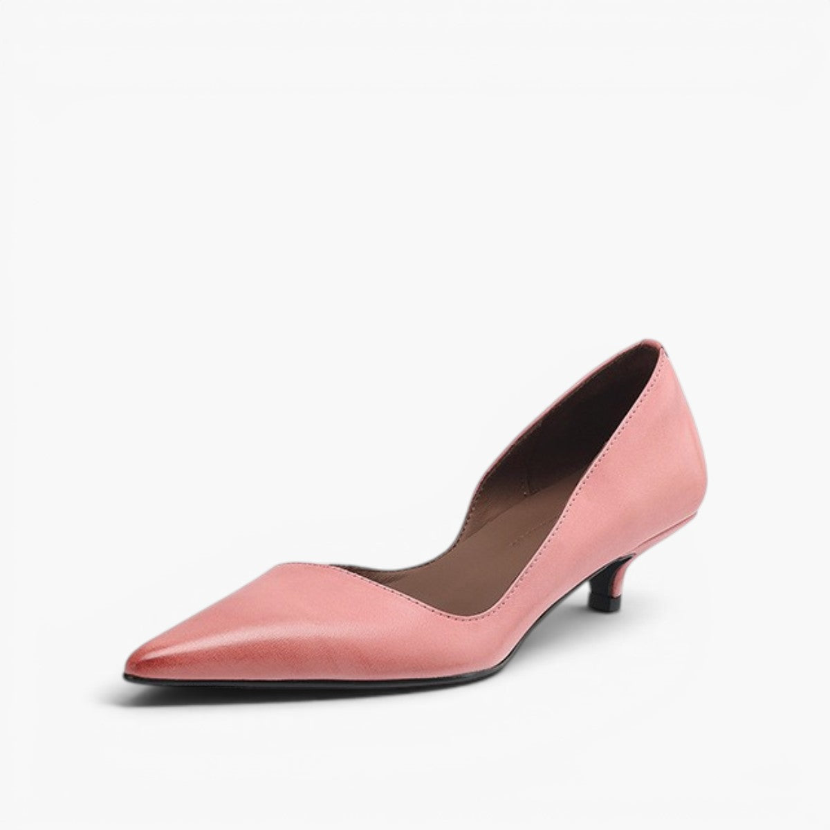 Orlisse Leather Kitten Heel Pumps