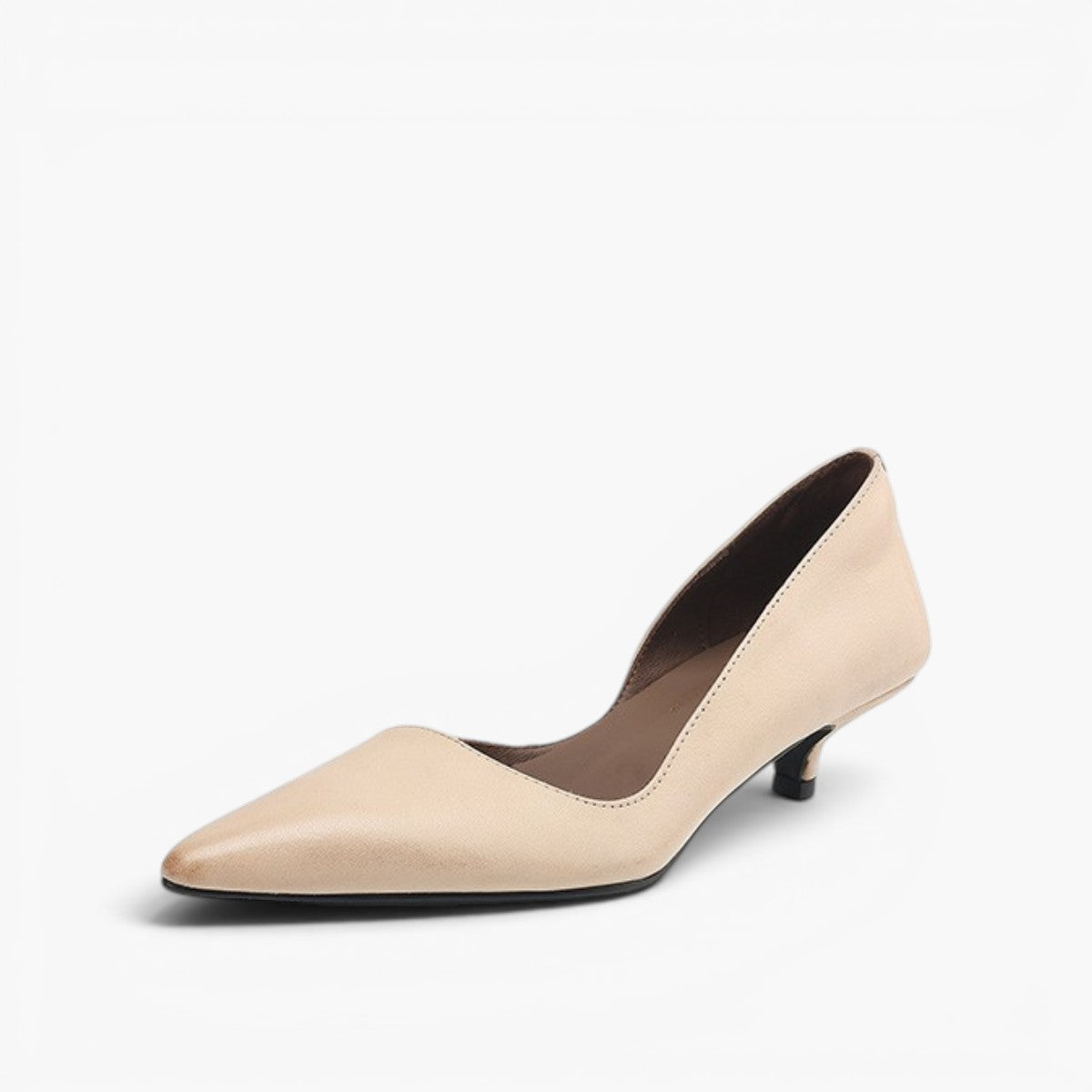 Orlisse Leather Kitten Heel Pumps