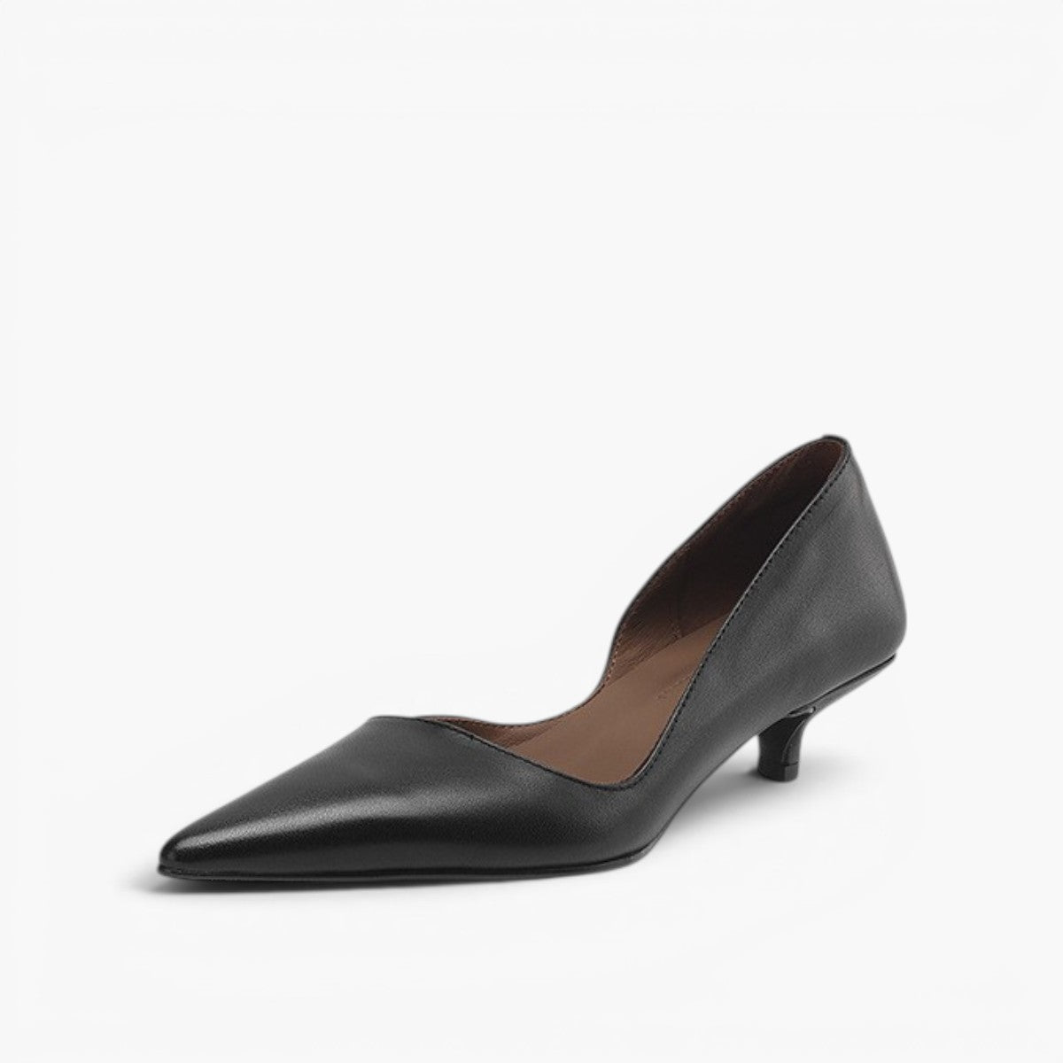 Orlisse Leather Kitten Heel Pumps