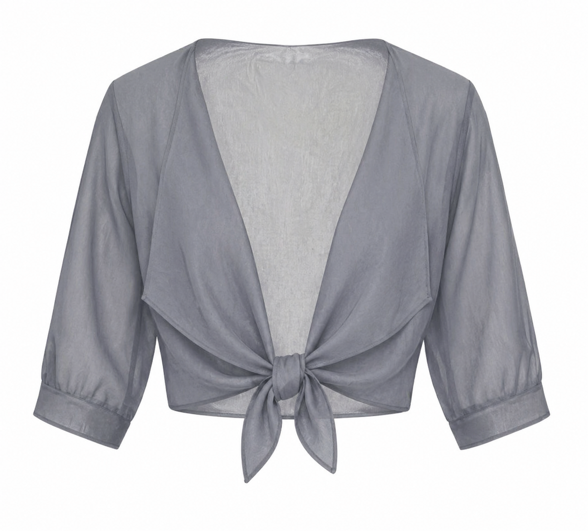 Women's Sheer Chiffon Tie Front Crop Cardigan Top