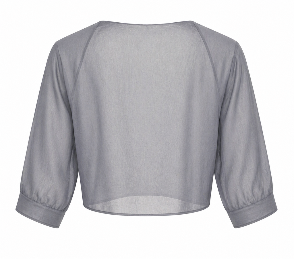 Women's Sheer Chiffon Tie Front Crop Cardigan Top
