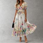 Rosalind™ | Short Sleeve Floral Maxi Dress