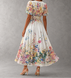 Rosalind™ | Short Sleeve Floral Maxi Dress