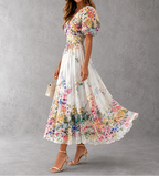 Rosalind™ | Short Sleeve Floral Maxi Dress