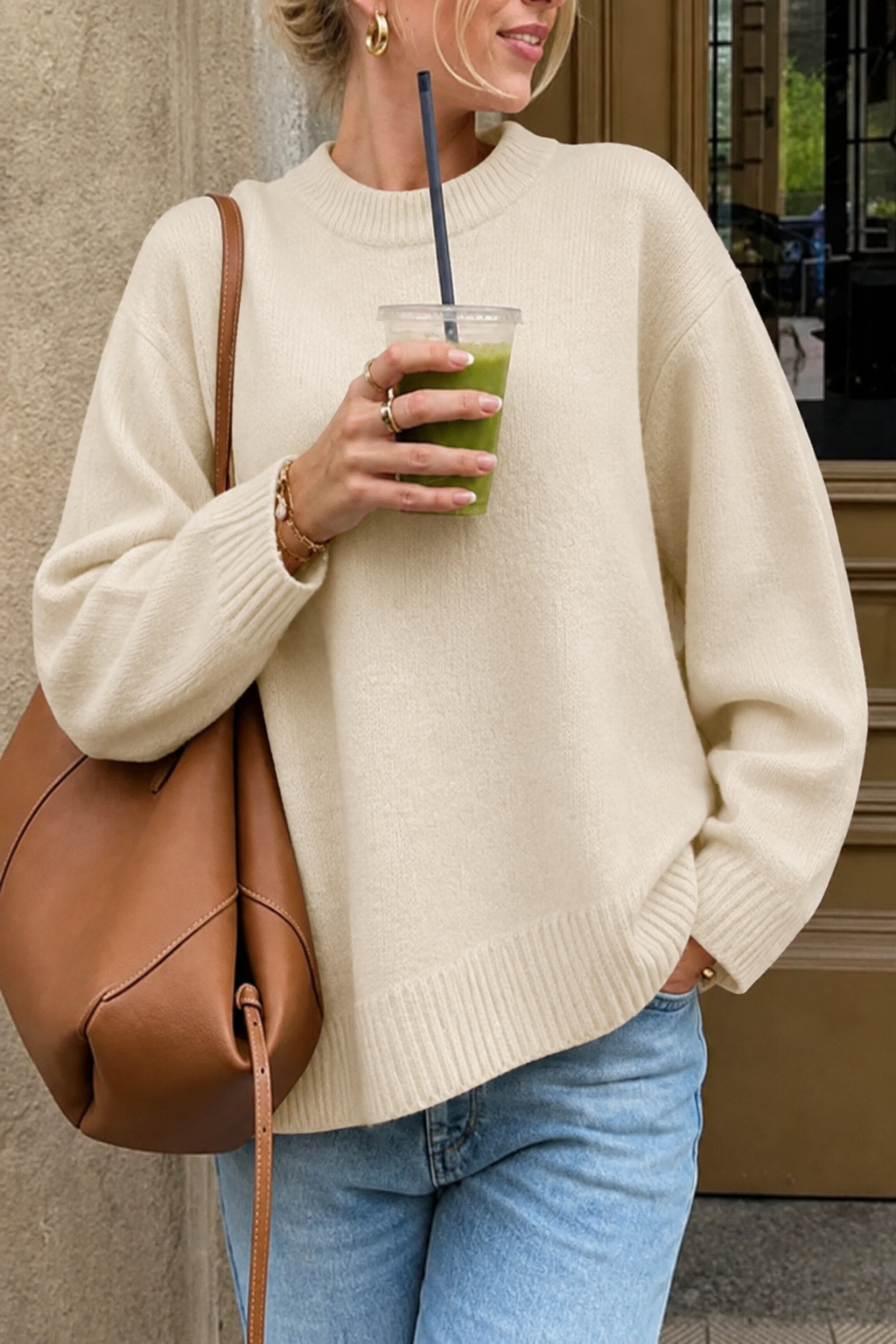 Women's Oversized Mock Neck Sweater