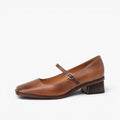 Cirelle Strap Leather Mary-Jane Heels