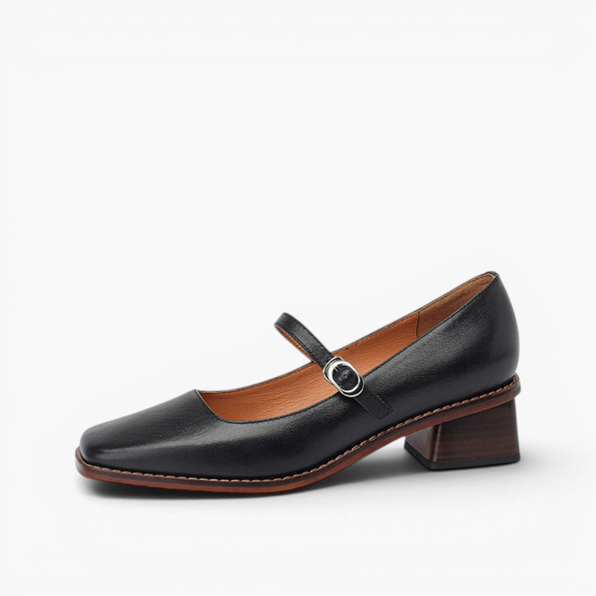 Cirelle Strap Leather Mary-Jane Heels