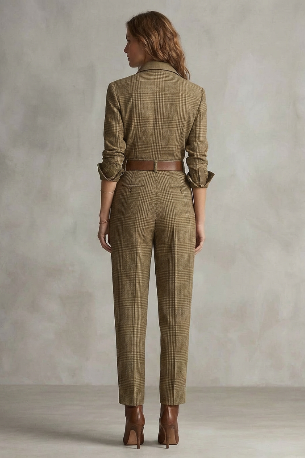 Cléonette – Vintage plaid charm – Tailored jumpsuit