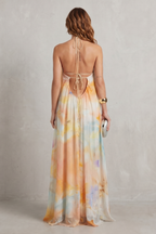 Watercolour Halter Grace Maxi Dress