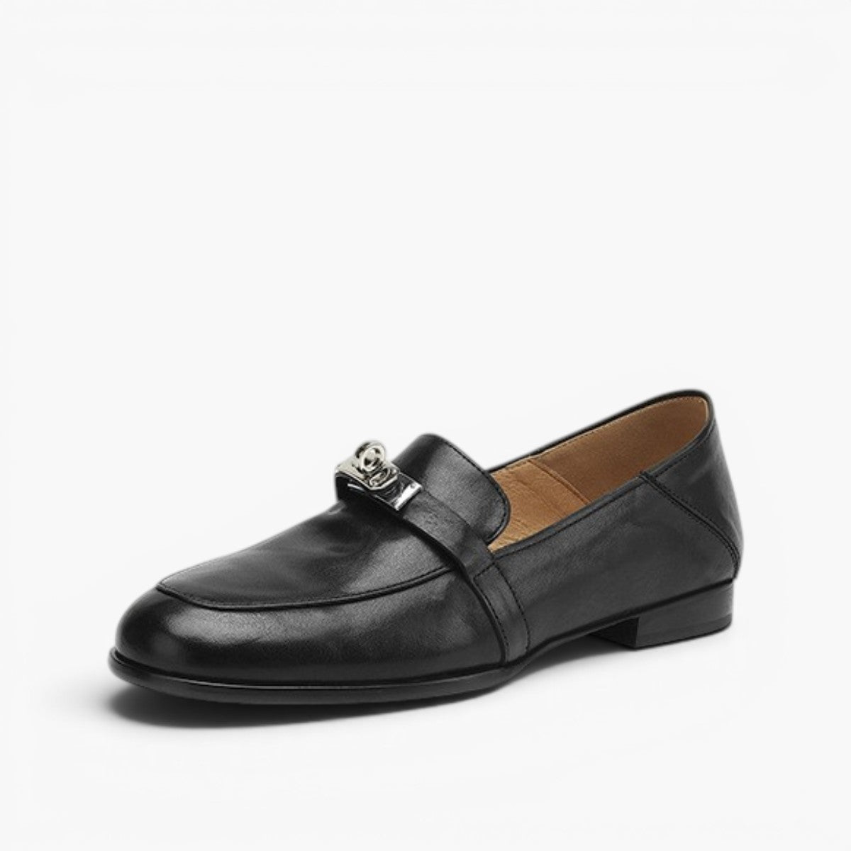 Corren Lock Accent Leather Loafers