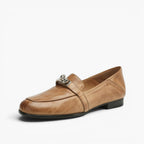 Corren Lock Accent Leather Loafers