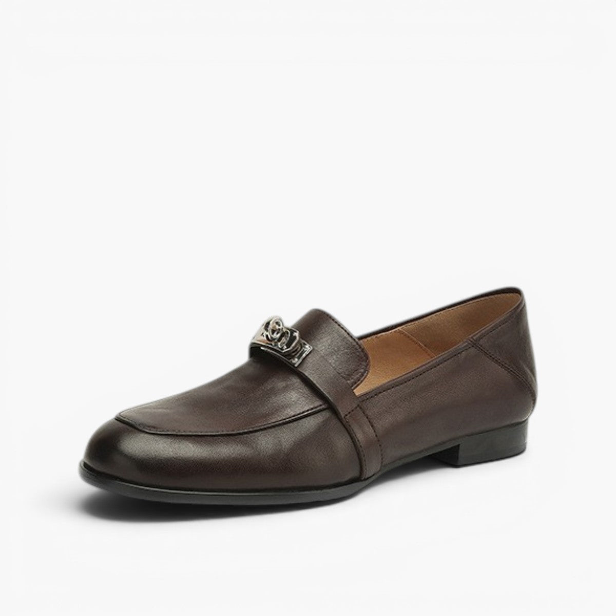 Corren Lock Accent Leather Loafers