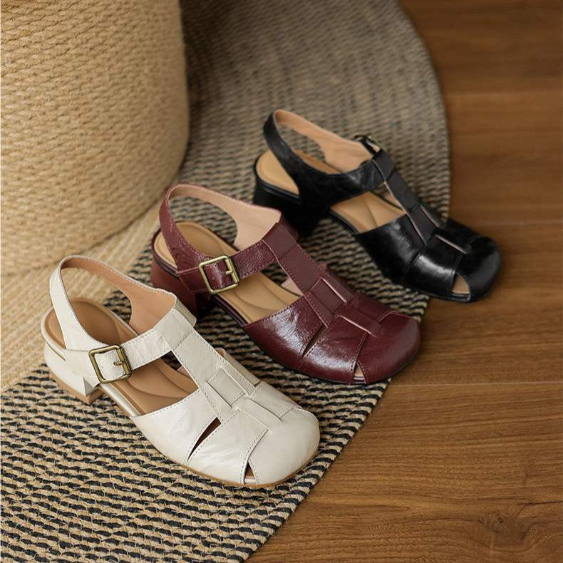 Serisse Roman Leather Heels