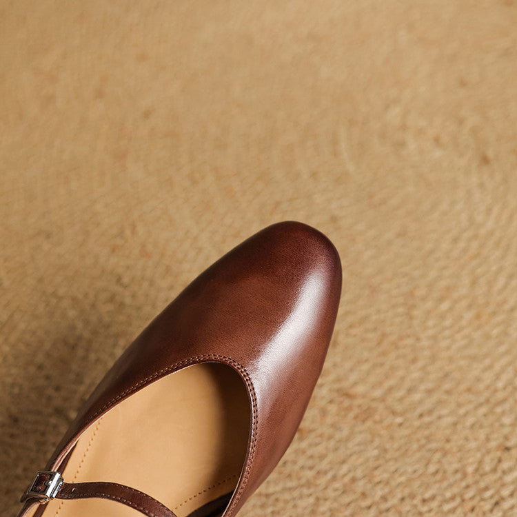 Selma Mary-Jane Leather Mules