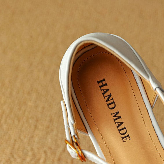 Elara Woven Leather Mary-Janes