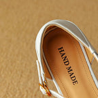 Elara Woven Leather Mary-Janes