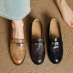 Corren Lock Accent Leather Loafers