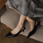 Maelle Lambskin Leather Slingback Heels