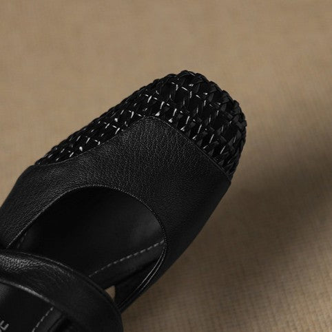 Caelia Woven Leather Mary Janes