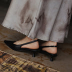 Maelle Lambskin Leather Slingback Heels